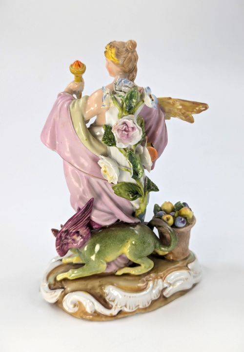 ANTIQUE PORCELAIN ALLEGORICAL FIGURINE BY VOLKSTEDT GERMANY END OF 19TH CENTURY - ADDITIONAL PHOTO 2