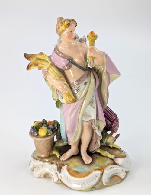 ANTIQUE PORCELAIN ALLEGORICAL FIGURINE BY VOLKSTEDT GERMANY END OF 19TH CENTURY - ADDITIONAL PHOTO 5