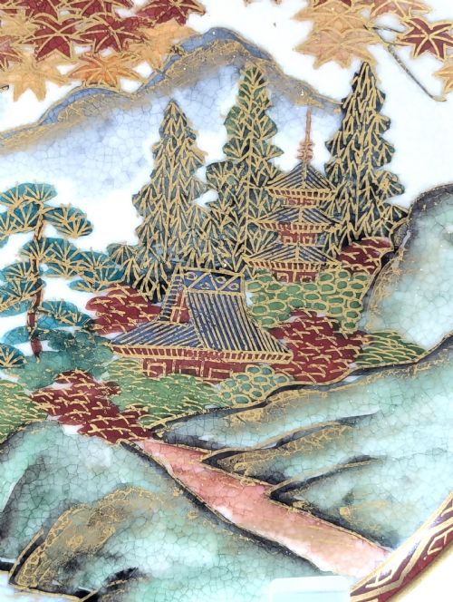 fig 1. Satsuma by Koshida, Porcelain Plate, Meiji Period.