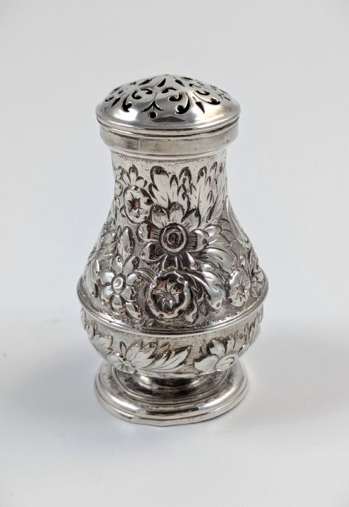 fig 3. Antique Silver Sugar Caster, George II, 1738 – Very Rare