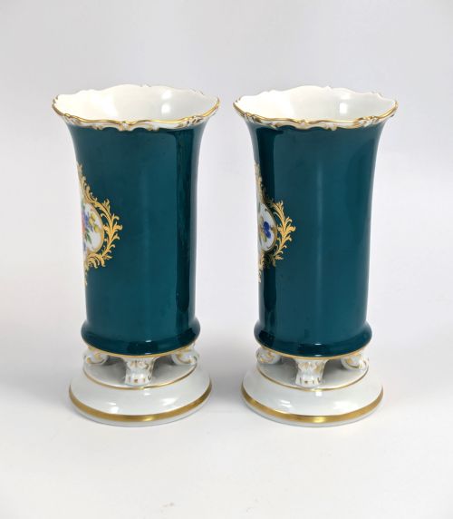 Antique Meissen  Porcelain Spill Vases, 19th .