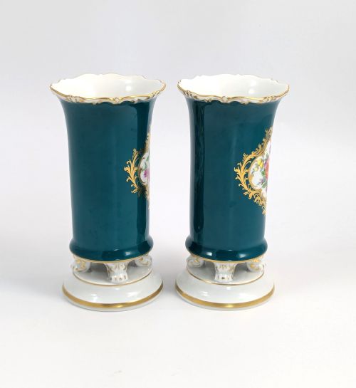 fig 3. Antique Meissen Porcelain Spill Vases, 19th .