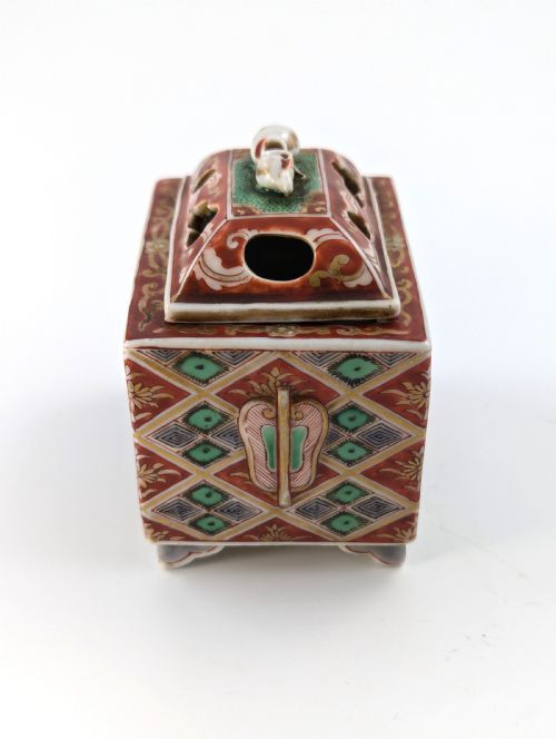 fig 2. Antique Japanese Koro with Lid, Kutani, Meiji Period