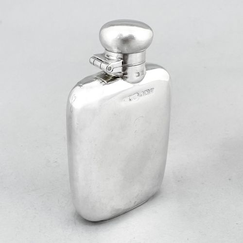 fig 1. Sterling Silver Miniature Whisky Hip Flask 60 ml / 2 oz