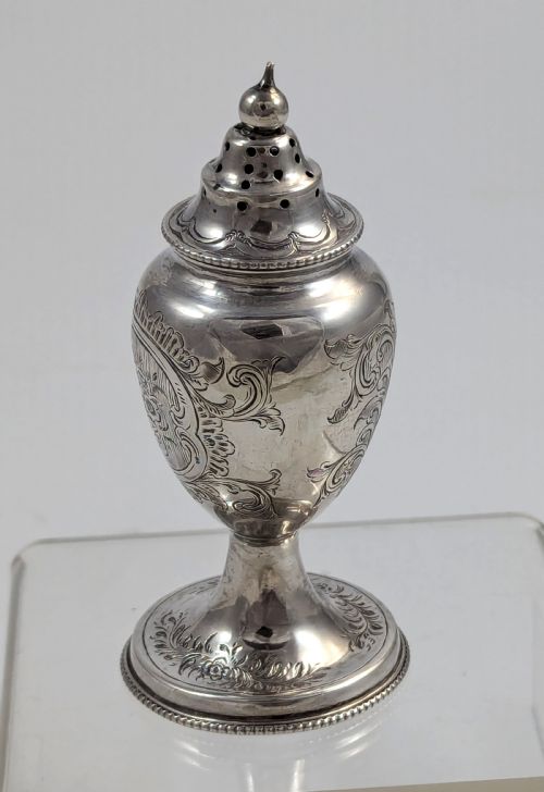 fig 1. Victorian Silver Sugar Shaker/Sifter, Birmingham, 1857