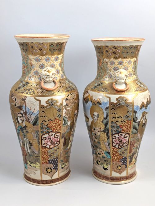 fig 1. Satsuma Vases, Kyoto, Nishida Workshop , c. 1890