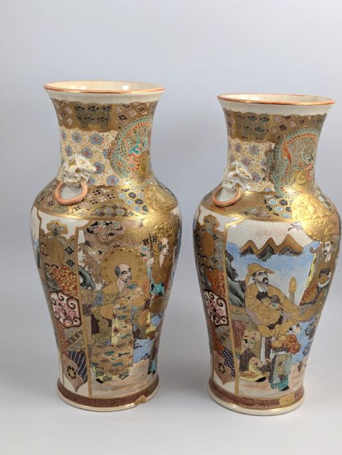 fig 2. Satsuma Vases, Kyoto, Nishida Workshop , c. 1890