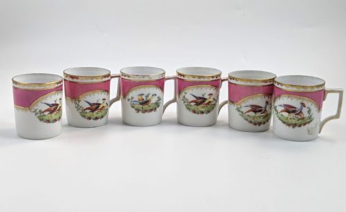 fig 3. Antique Victoria Austria porcelain 10pc coffee cup and saucer set for 5 persons