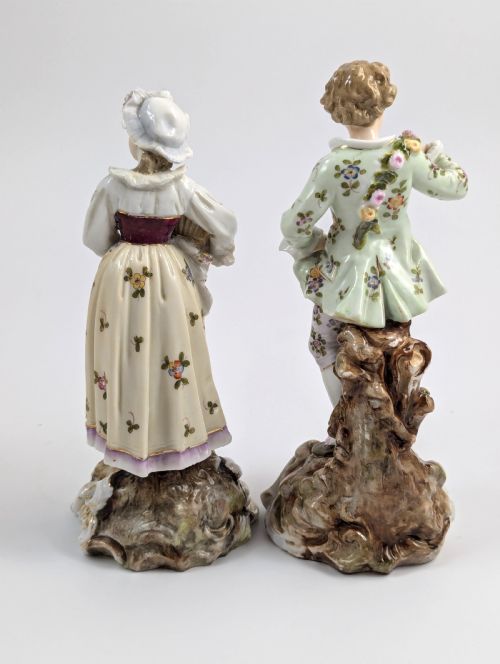 fig 2. Triebner Volkstedt porcelain young couple with grapes and flowers, c. 1894