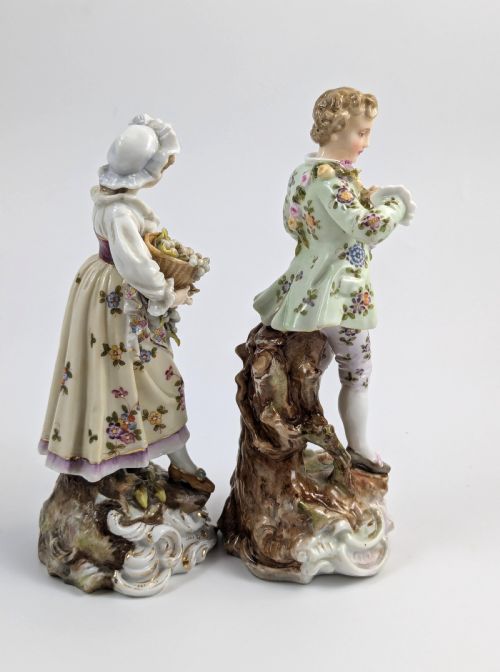 fig 3. Triebner Volkstedt porcelain young couple with grapes and flowers, c. 1894