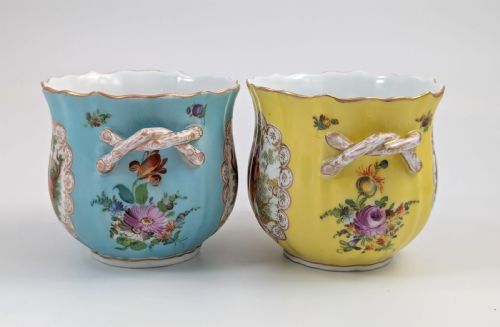 fig 3. Donath & Co Antique Porcelain Cache Pots, Dresden, c. 1895