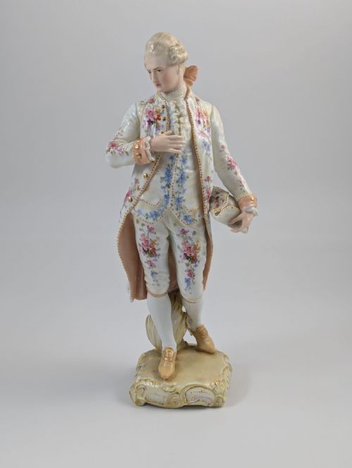 fig 1. Christian Nonne of Geisshübel, Antique Porcelain Figure of a Young Man, 19th Century