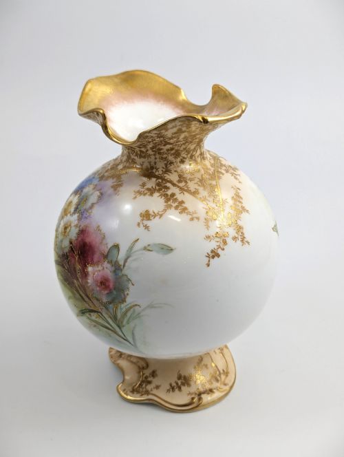 fig 1. Doulton Burslem Vase, Hand-Painted,Rare1891