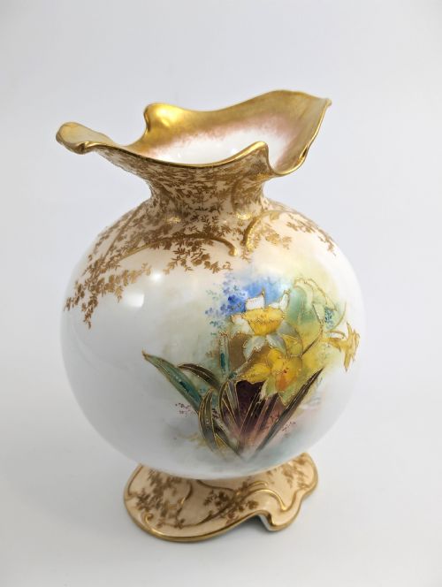 fig 2. Doulton Burslem Vase, Hand-Painted,Rare1891