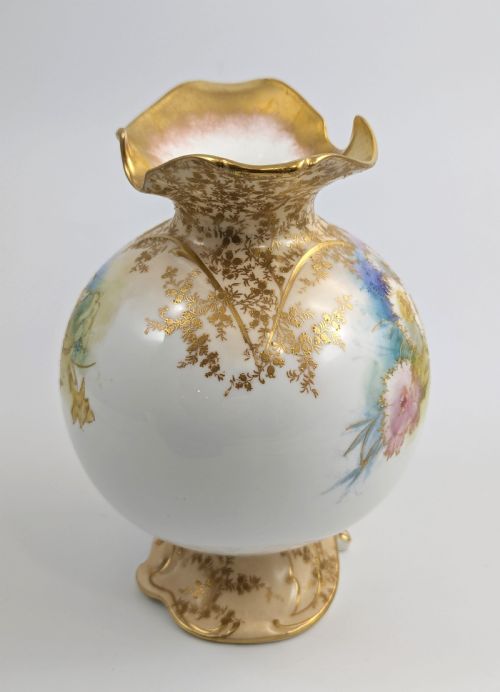 fig 4. Doulton Burslem Vase, Hand-Painted,Rare1891