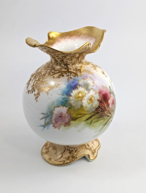 fig 5. Doulton Burslem Vase, Hand-Painted,Rare1891