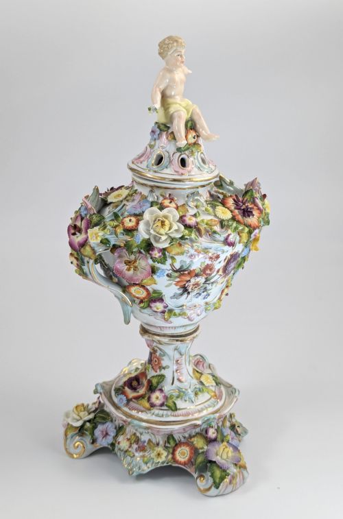 fig 5. Very Rare Luxury Sitzendorf Potpourri Vase, c. 1885