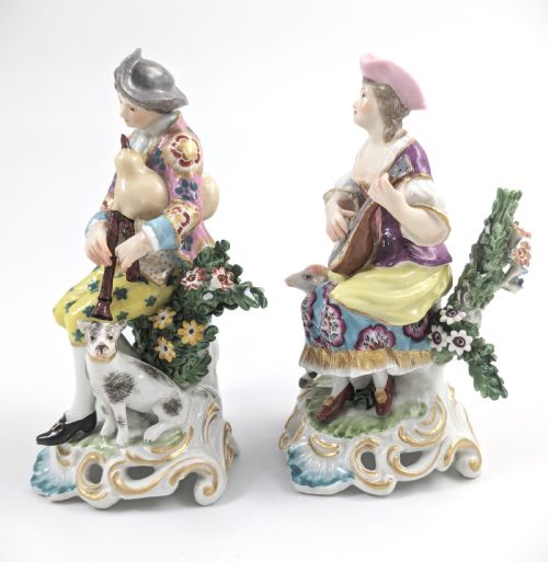 DRESDEN GERMANY AFTER DERBY FIGURINES SHEPHERD AND SHEPHERDESS 19TH CENTURY - ADDITIONAL PHOTO 1