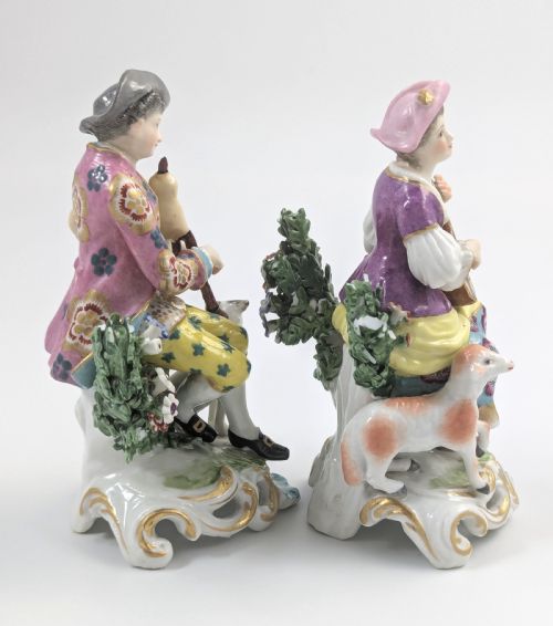 DRESDEN GERMANY AFTER DERBY FIGURINES SHEPHERD AND SHEPHERDESS 19TH CENTURY - ADDITIONAL PHOTO 3