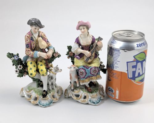 DRESDEN GERMANY AFTER DERBY FIGURINES SHEPHERD AND SHEPHERDESS 19TH CENTURY - ADDITIONAL PHOTO 5