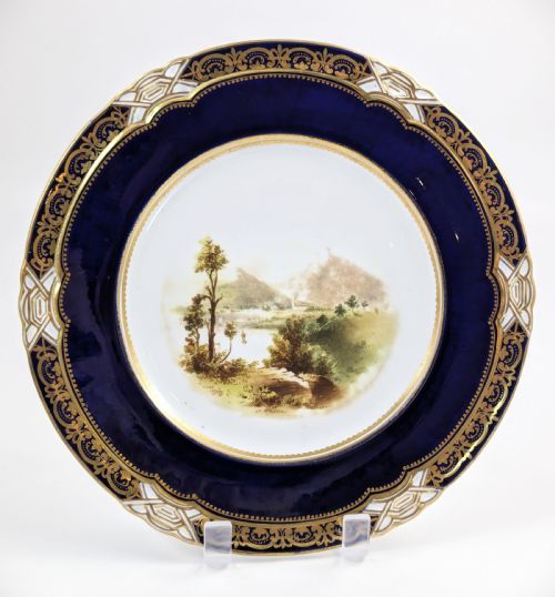 fig 5. Pair of Antique Coalport Hand-Painted Porcelain Cabinet Plates 19th