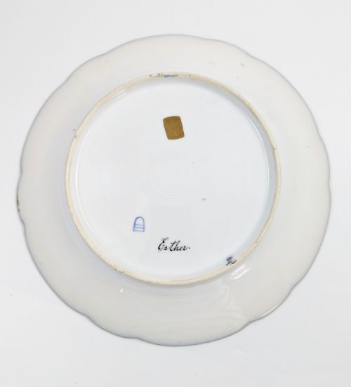 ROYAL VIENNA ANTIQUE PORCELAIN CABINET PLATE ESTHER SIGNED WAGNER C 1850 - ADDITIONAL PHOTO 6