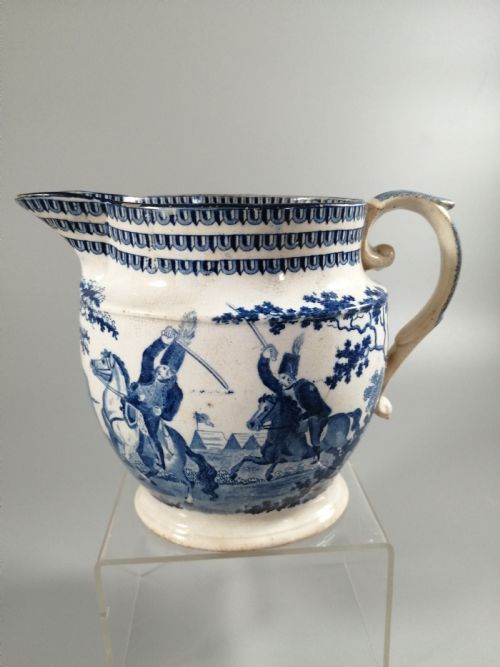 fig 2. Rare Staffordshire Transfer Pearlware Pottery Jug, “Cossack Mode of Attack”,1814