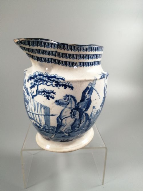 fig 3. Rare Staffordshire Transfer Pearlware Pottery Jug, “Cossack Mode of Attack”,1814