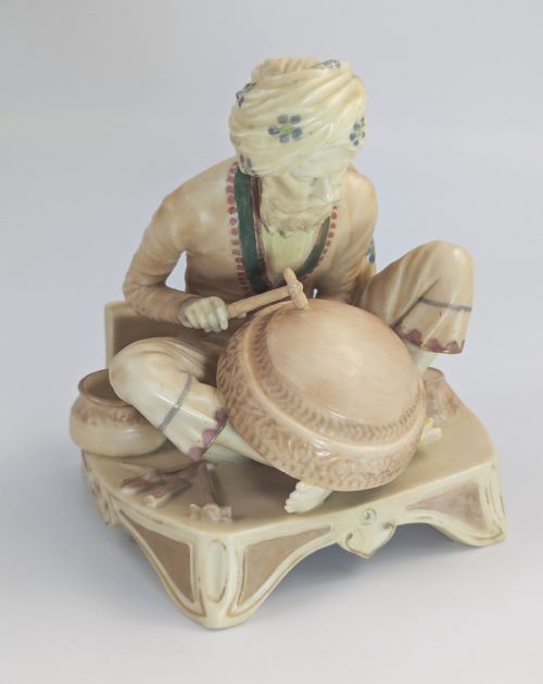 ROYAL WORCESTER RARE PORCELAIN FIGURE HAJI MIJAK THE COPPERSMITH JAMES HADLEY 1888 - ADDITIONAL PHOTO 6