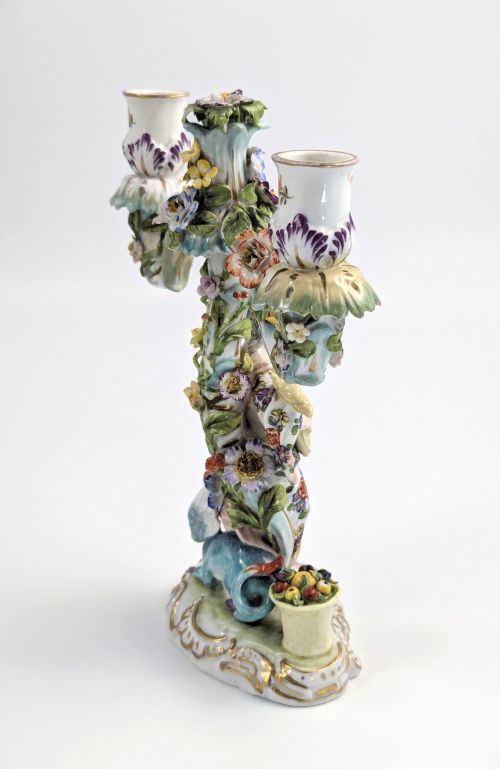DRESDEN PORCELAIN ANTIQUE CANDELABRA AUSTRALIA ALLEGORICAL FIGURE C 18431883 ATTR HELENA WOLFSOHN - ADDITIONAL PHOTO 5