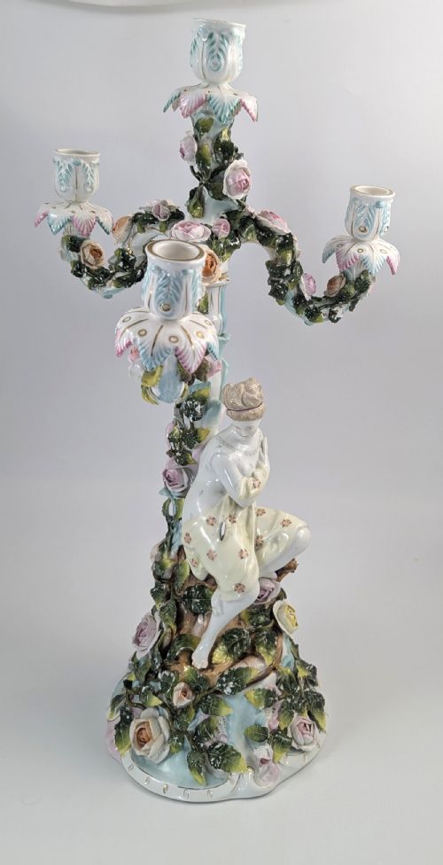 SITZENDORF PORCELAIN FOURARM FIGURAL CANDELABRA CIRCA 1890 - ADDITIONAL PHOTO 7
