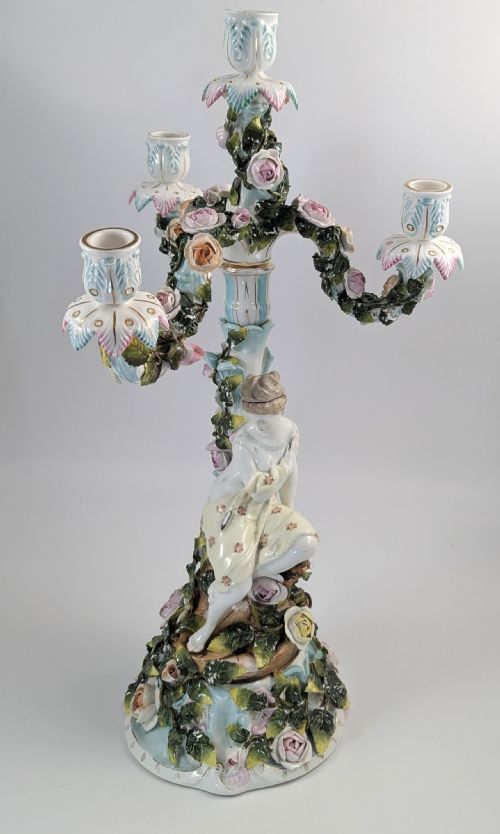 SITZENDORF PORCELAIN FOURARM FIGURAL CANDELABRA CIRCA 1890 - ADDITIONAL PHOTO 8