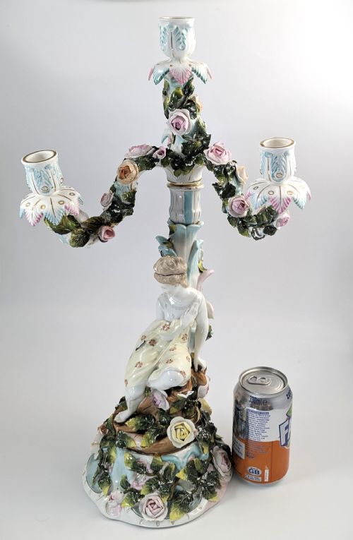 SITZENDORF PORCELAIN FOURARM FIGURAL CANDELABRA CIRCA 1890 - ADDITIONAL PHOTO 9