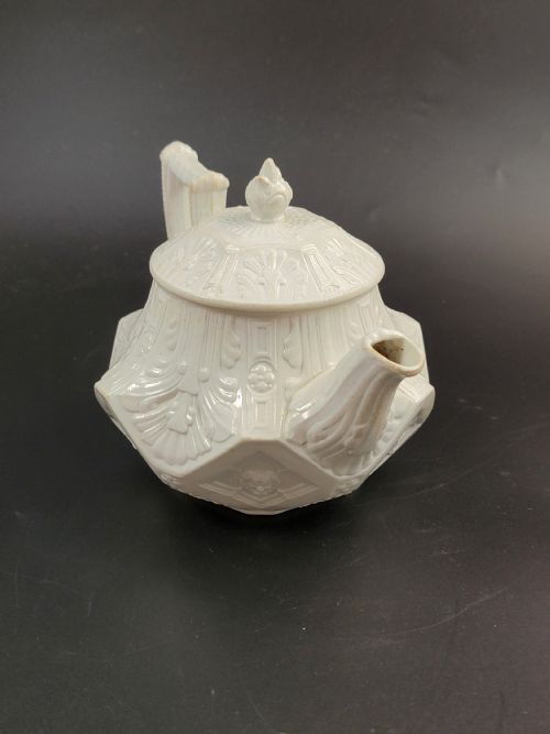RARE ANTIQUE WEDGWOOD WHITE STONEWARE TEAPOT C1820 - ADDITIONAL PHOTO 6