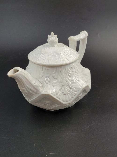 RARE ANTIQUE WEDGWOOD WHITE STONEWARE TEAPOT C1820 - ADDITIONAL PHOTO 7