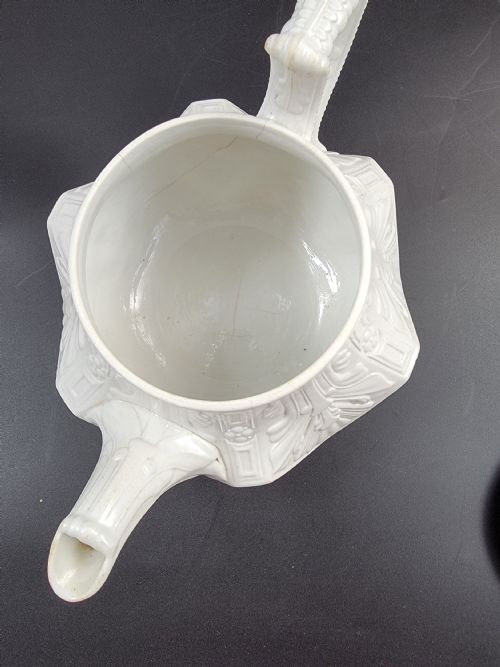 RARE ANTIQUE WEDGWOOD WHITE STONEWARE TEAPOT C1820 - ADDITIONAL PHOTO 10
