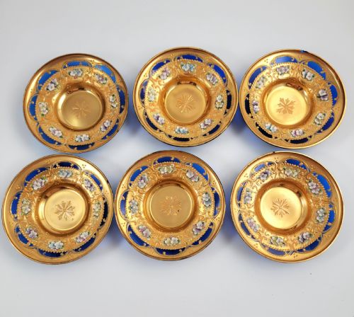 ANTIQUE BOHEMIAN TEA SET BY MOSER HANDGILDED AND ENAMELLED CIRCA 1890 - ADDITIONAL PHOTO 3