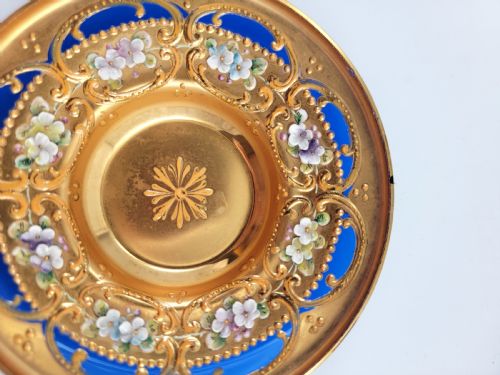 ANTIQUE BOHEMIAN TEA SET BY MOSER HANDGILDED AND ENAMELLED CIRCA 1890 - ADDITIONAL PHOTO 6