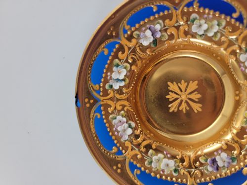 ANTIQUE BOHEMIAN TEA SET BY MOSER HANDGILDED AND ENAMELLED CIRCA 1890 - ADDITIONAL PHOTO 9