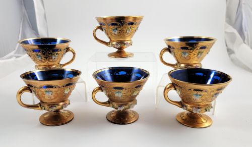 ANTIQUE BOHEMIAN TEA SET BY MOSER HANDGILDED AND ENAMELLED CIRCA 1890 - ADDITIONAL PHOTO 11