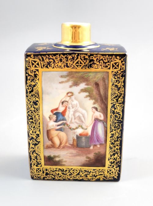 fig 2. Royal Vienna Tea Caddy, Porcelain, c.1880
