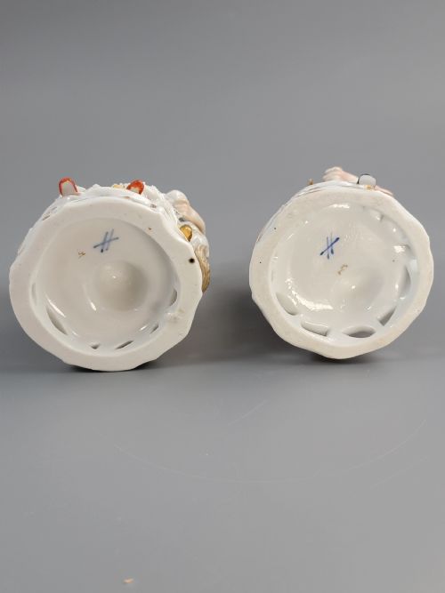 PAIR OF SITZENDORF PORCELAIN FIGURES CHILDREN WITH PET LAMBS GERMANY C1887 - ADDITIONAL PHOTO 5