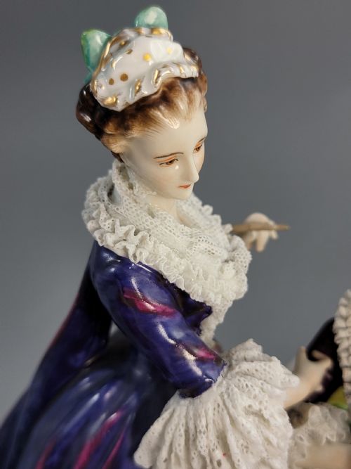 VOLKSTEDT PORCELAIN GROUP LE TOILETTE C 1915 GERMAN SALON PORCELAIN - ADDITIONAL PHOTO 14
