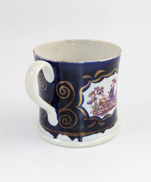 fig 2. Early 19th Century Staffordshire Pearlware Loving Cup, Chinoiserie, c.1820
