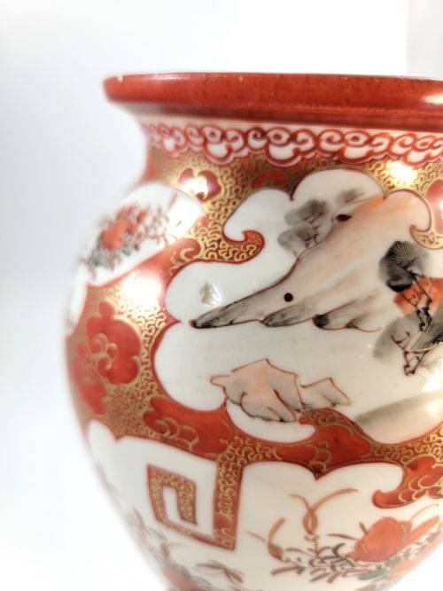 RARE KUTANI VASE BY KINRIN WORKSHOP KAGA JAPAN C 1890 - ADDITIONAL PHOTO 9