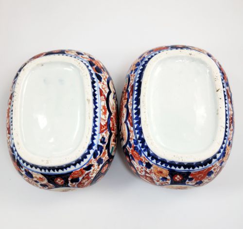 RARE PAIR OF JAPANESE IMARI OVAL JARDINIERES MEIJI PERIOD C1880 - ADDITIONAL PHOTO 6
