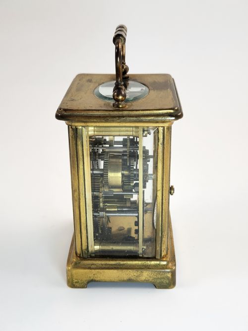 fig 2. Original French Carriage Clock by Delepine-Barrois, c.1900, Working, Alarm, Key