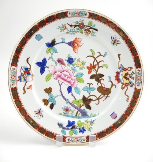 fig 1. Antique Herend Hungary Porcelain Plate, “Shanghai” Pattern, Hand Painted, 20th Century, 25.5cm