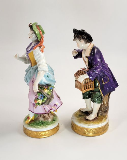fig 1. Early 20th Century German Porcelain Pair by Oldest Volkstedt Factory
