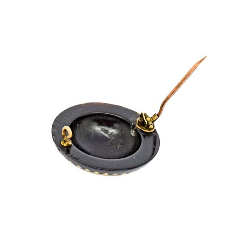 VICTORIAN TORTOISESHELL PIQU BROOCH WITH MALTESE CROSS GOLD SILVER INLAY C1860 - ADDITIONAL PHOTO 7